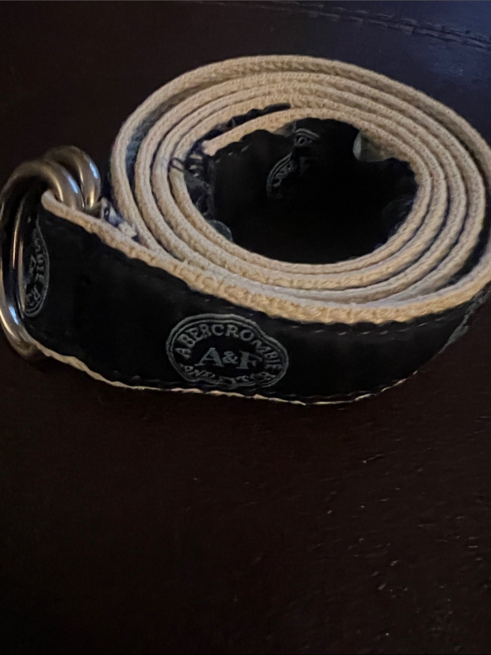 Abercrombie & Fitch Black and Natural Webbed Belt for Men